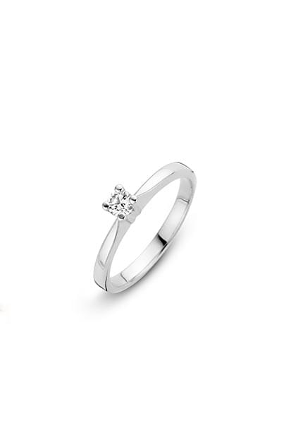 14 krt Briljant ring witgoud bezet met 0.09 ct diamant - 757241009